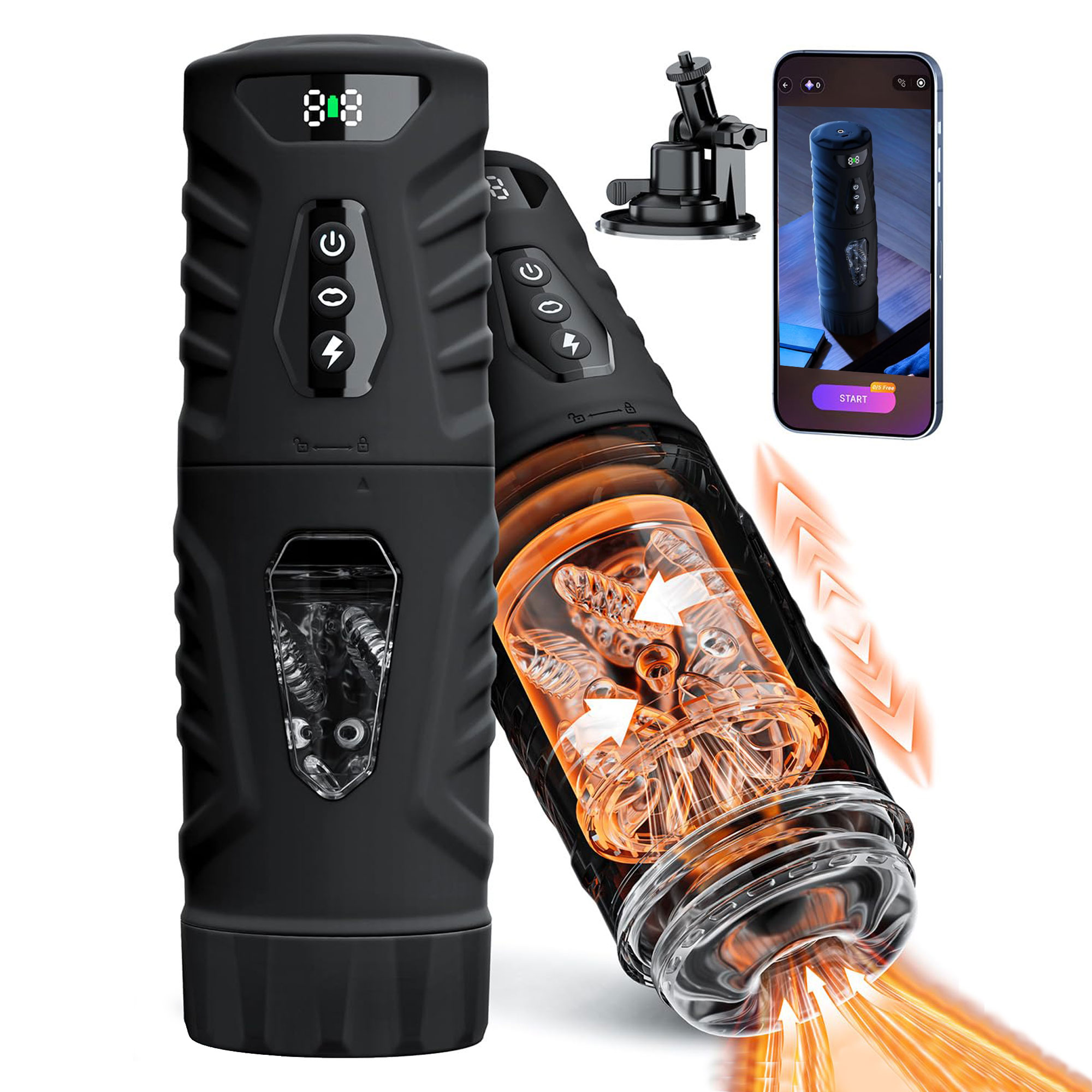 Crossfit Machine - Automatic Rotating Vibrating Male Masturbator Penis
