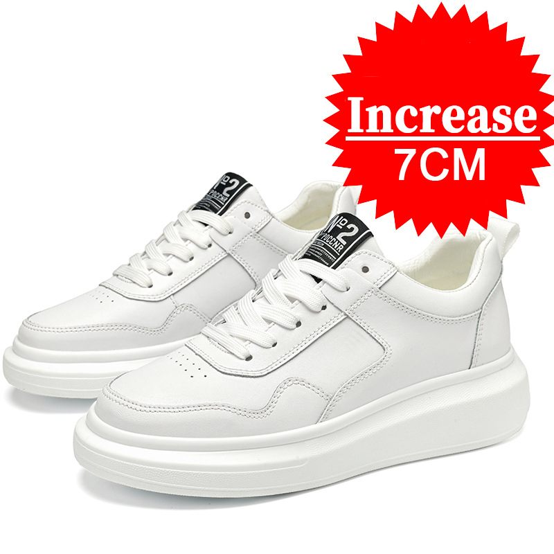 Weightlifting Shoes - Luxury Leather Elevator Shoes Men's Sneakers