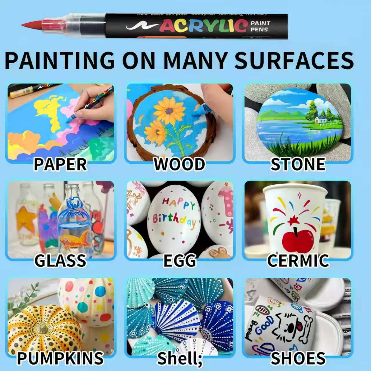 12-60 Colors Art Acrylic Marke - Chalk Bag ulasan dan harga